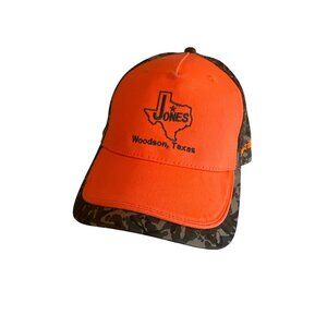 Jones Trailers Woodson Texas Camo & Blaze Orange Hat Adjustable‎ Strapback